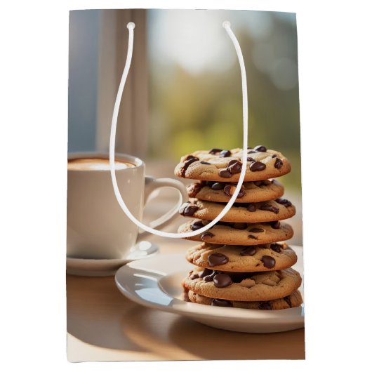 Chocoladekoekjes en koffie medium cadeauzakje (Voorkant)