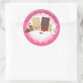 Chocoladekoekjes snoep voor kerstkoekjes ronde sticker (Tas)