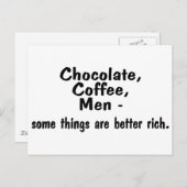 Chocoladekoffie-Mannen Sommige dingen zijn beter r Briefkaart (Voorkant / Achterkant)