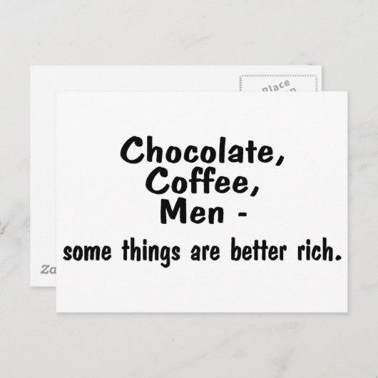 Chocoladekoffie-Mannen Sommige dingen zijn beter r Briefkaart (Voorkant / Achterkant)