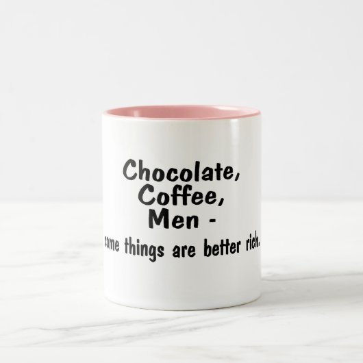 Chocoladekoffie-Mannen Sommige dingen zijn beter r Tweekleurige Koffiemok (Center)