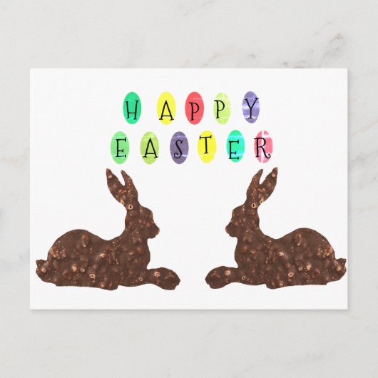Chocoladekonijnen Pasen Briefkaart (Voorkant)