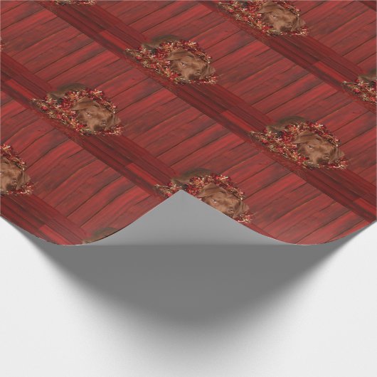 Chocoladelab-mix kerstmis cadeaupapier (Hoek)