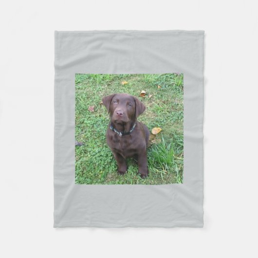 chocoladelab pup.png fleece deken (Voorkant)
