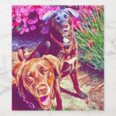 chocoladelab wijn etiket (Enkel label)