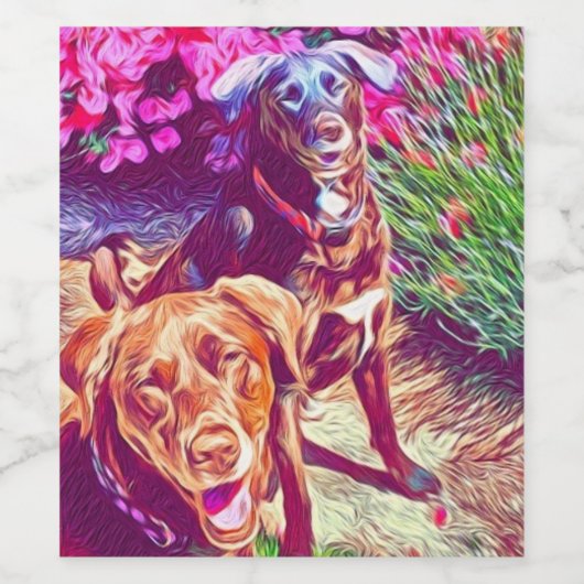 chocoladelab wijn etiket (Enkel label)