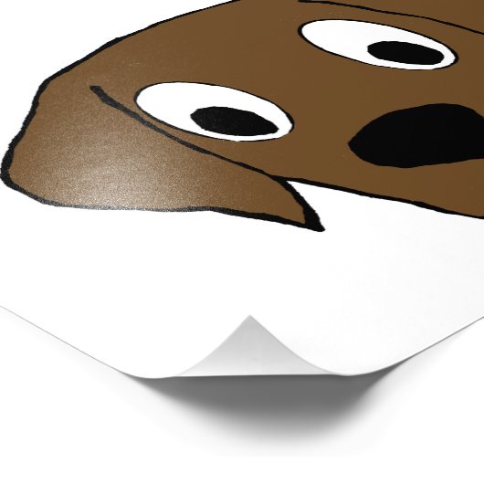 chocoladelabrador cartoon foto afdruk (Hoek)