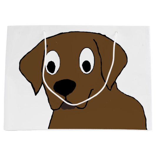 chocoladelabrador cartoon groot cadeauzakje (Voorkant)