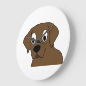 chocoladelabrador-cartoon grote klok (Hoek)