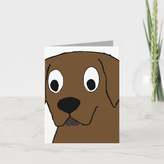 chocoladelabrador cartoon kaart (Voorkant)