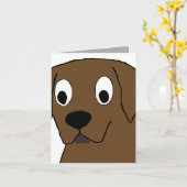 chocoladelabrador cartoon kaart (Gele Bloem)
