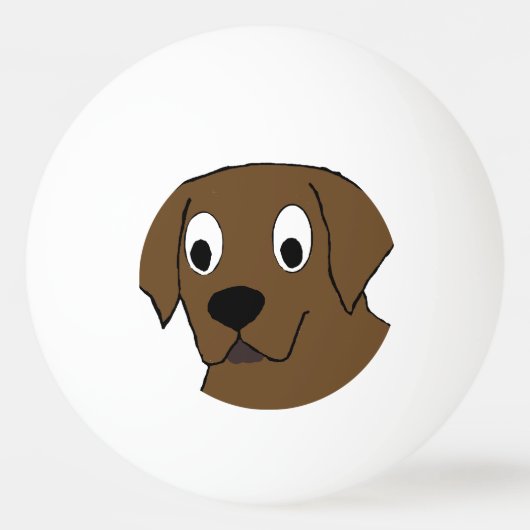 chocoladelabrador cartoon pingpongbal (Voorkant)