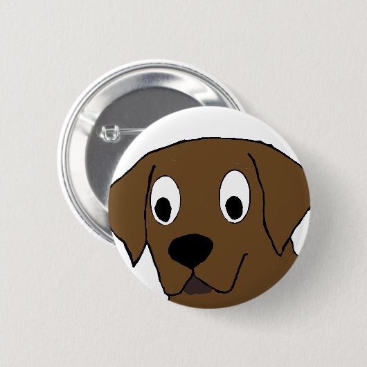 chocoladelabrador cartoon ronde button 5,7 cm (Voorkant /achterkant)