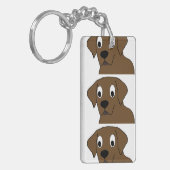 chocoladelabrador cartoon sleutelhanger (Voorkant Links)