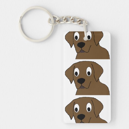 chocoladelabrador cartoon sleutelhanger (Voorkant)