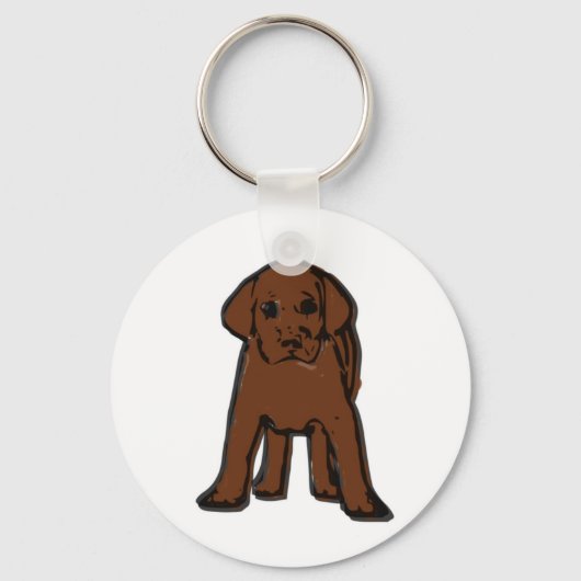 chocoladelabrador puppy sleutelhanger (Voorkant)