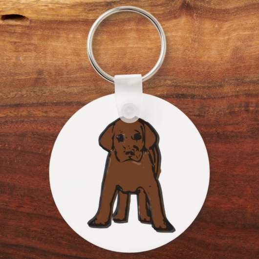 chocoladelabrador puppy sleutelhanger (Voorkant)