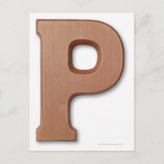 Chocoladeletter p briefkaart (Voorkant)