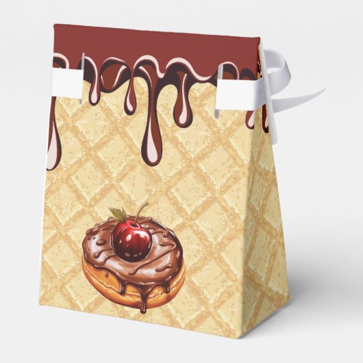 Chocoladeliefhebber donut Kids Verjaardagsfeestje  Bedankdoosjes (Achterkant)