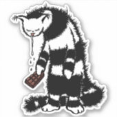 Chocoladeliefhebber kat grappig sticker (Voorkant)