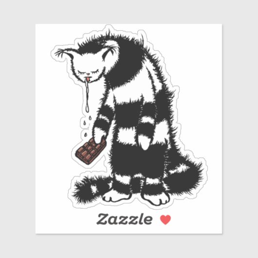 Chocoladeliefhebber kat grappig sticker (Vel)