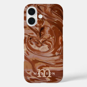 Chocoladeliefhebber Monogram Naam iPhone 16 Hoesje