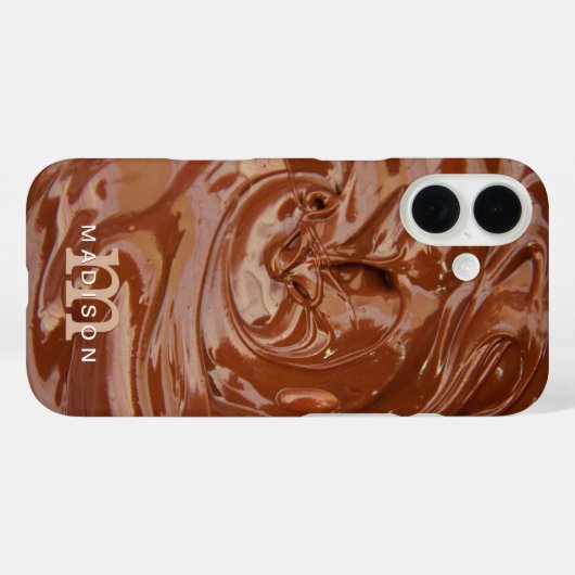 Chocoladeliefhebber Monogram Naam Case-Mate iPhone Case (Achterkant (horizontaal))