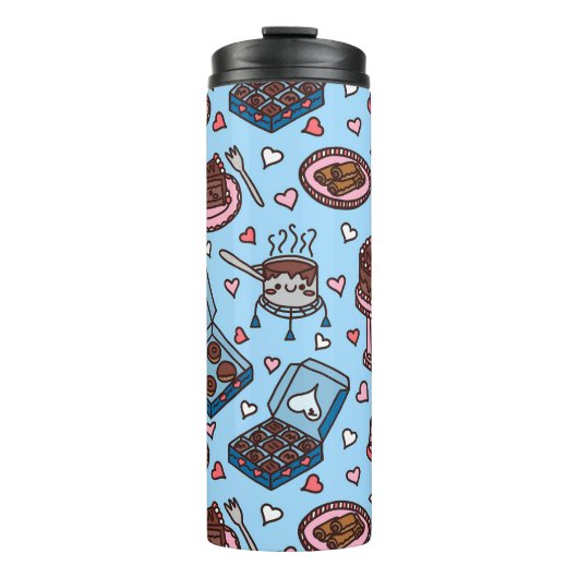Chocoladeliefhebber schattig thermosbeker (Voorkant)