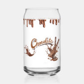 Chocoladeliefhebbers Druipende Chocolade Blikvorm Glas (Voorkant)