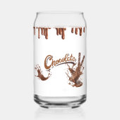 Chocoladeliefhebbers Druipende Chocolade Blikvorm Glas (Achterkant)