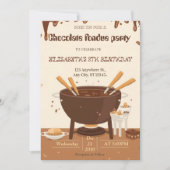 Chocoladeliefhebbers Fondue Feest Uitnodiging (Voorkant)