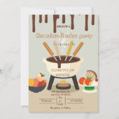 Chocoladeliefhebbers Fondue Feest Uitnodiging (Voorkant)