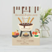 Chocoladeliefhebbers Fondue Feest Uitnodiging (Staand voorkant)