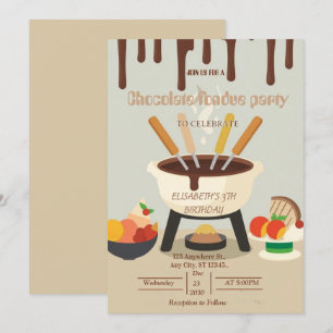 Chocoladeliefhebbers Fondue Feest Uitnodiging