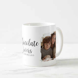 Chocoladeliefhebbers gevestigde foto's koffiemok