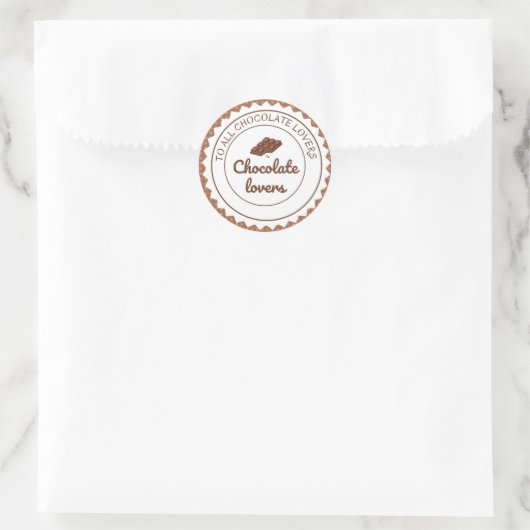Chocoladeliefhebbers Ronde Sticker (Tas)