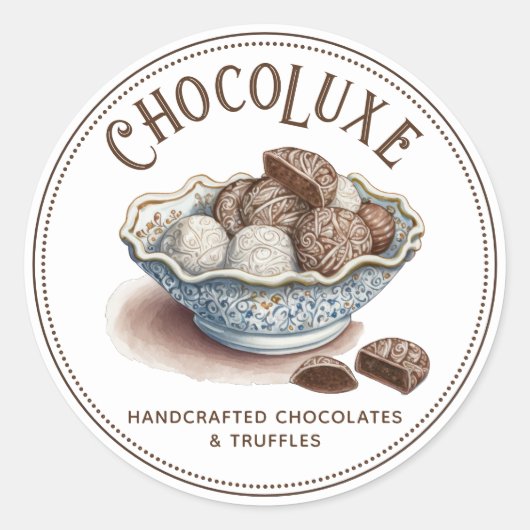 Chocolademaker Chocolatier Productlabel Ronde Sticker (Voorkant)