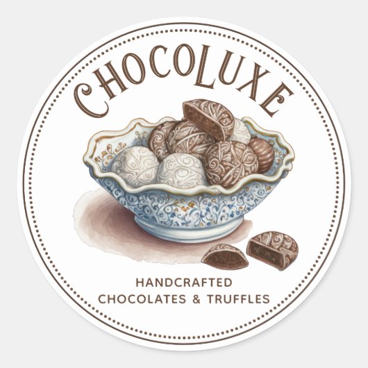 Chocolademaker Chocolatier Productlabel Ronde Sticker (Voorkant)