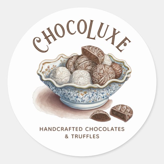 Chocolademaker Chocolatier Productlabel Ronde Sticker (Voorkant)