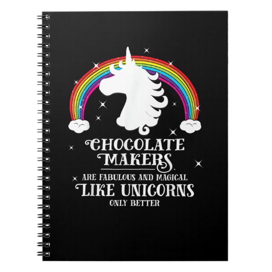 Chocolademaker Fabulous Magical Unicorns Leuk Notitieboek (Voorkant)
