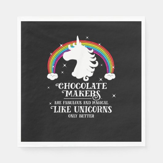 Chocolademaker Fabulous Magical Unicorns Leuk Servet (Voorkant)
