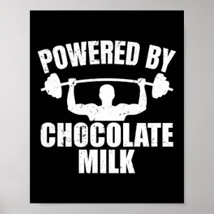 Chocolademelk Gym Fitness Workout Bodybuilding Poster