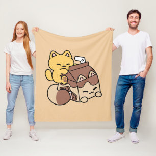 Chocolademelk nippen aan gelukzaligheid – Kawaii k Fleece Deken