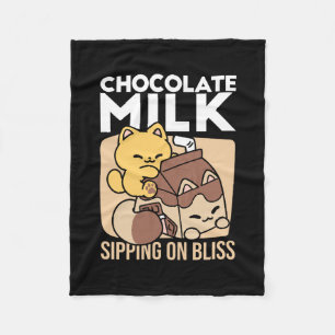 Chocolademelk nippen aan gelukzaligheid – Kawaii k Fleece Deken