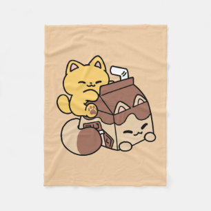 Chocolademelk nippen aan gelukzaligheid – Kawaii k Fleece Deken