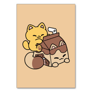 Chocolademelk nippen aan gelukzaligheid – Kawaii k Kaart