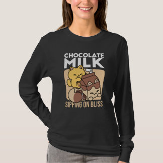 Chocolademelk nippen aan gelukzaligheid – Kawaii k T-shirt