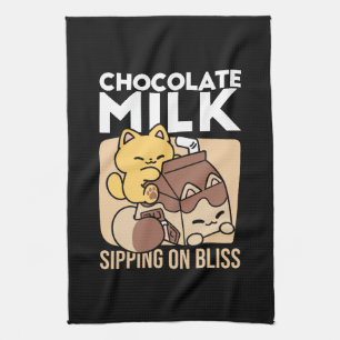 Chocolademelk nippen aan gelukzaligheid – Kawaii k Theedoek