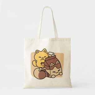 Chocolademelk nippen aan gelukzaligheid – Kawaii k Tote Bag
