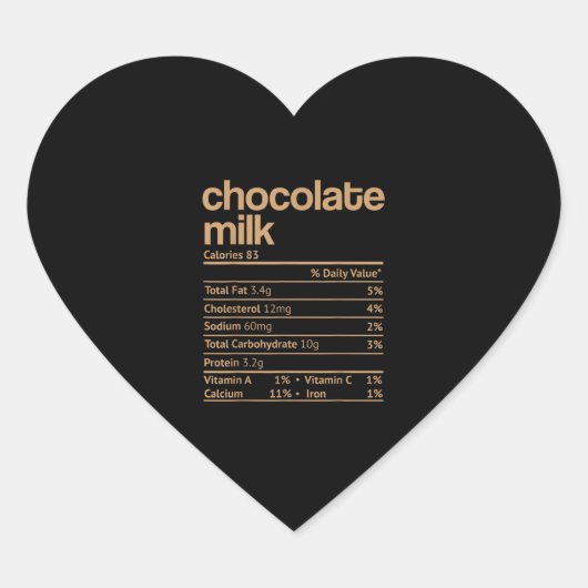 Chocolademelk Voedingsfeiten Grappige Thanksgiving Hart Sticker (Voorkant)
